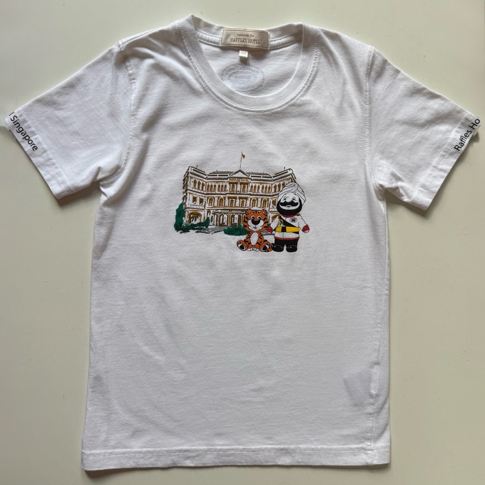 Raffles Hotel Singapore Kids Unisex White T-Shirt - Size 5-7Y